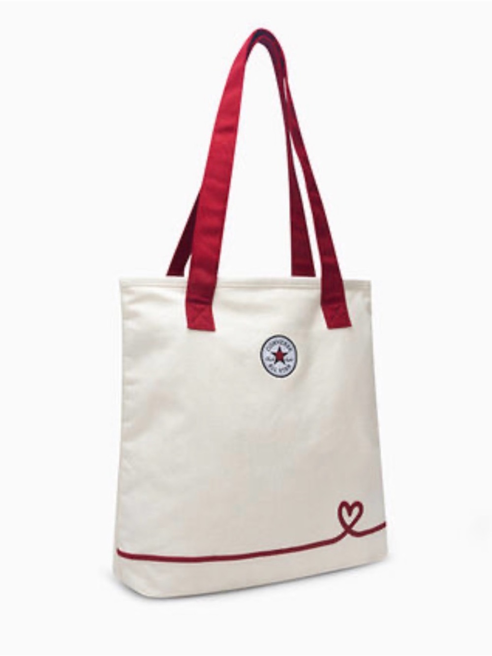 Converse Stitched heart canvas tote bag